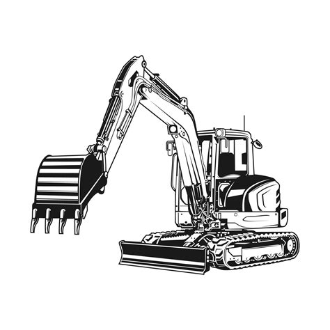 mini excavator clipart|mini excavator drawing.